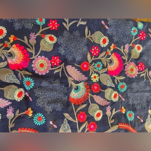 LulaSoul Floral Embroidered Halter Midi Dress! Size X - Picture 6 of 11